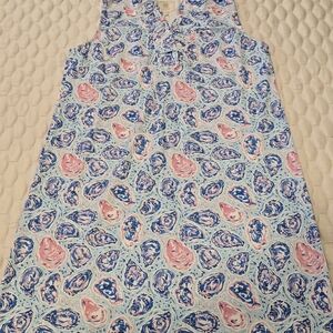 Simply Southern Women's New With Tags Sundress Blue Pink Oyster Shell Size XL